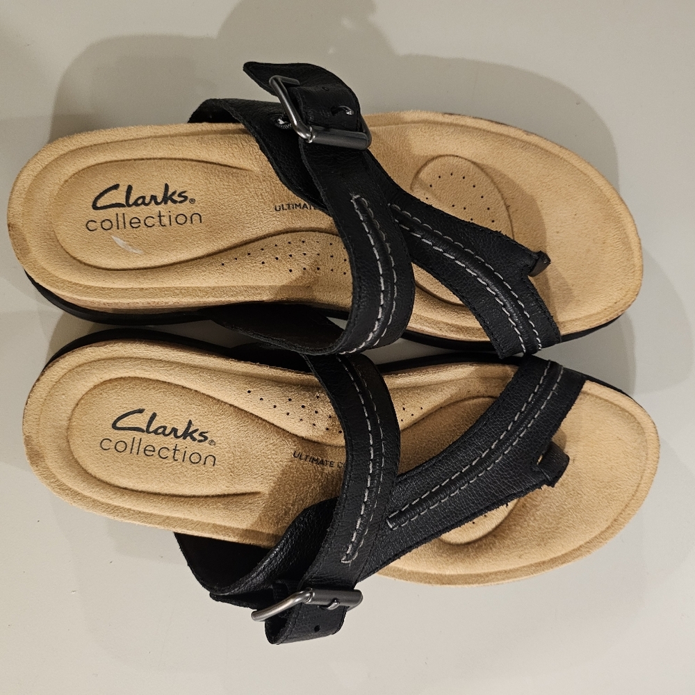 Clarks Womans Size 6.5 Brynn Madi Black  Sandal